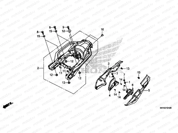 F-24 SIDE COVER/REAR CARRIER (CRF1000A/AL/D/DL)