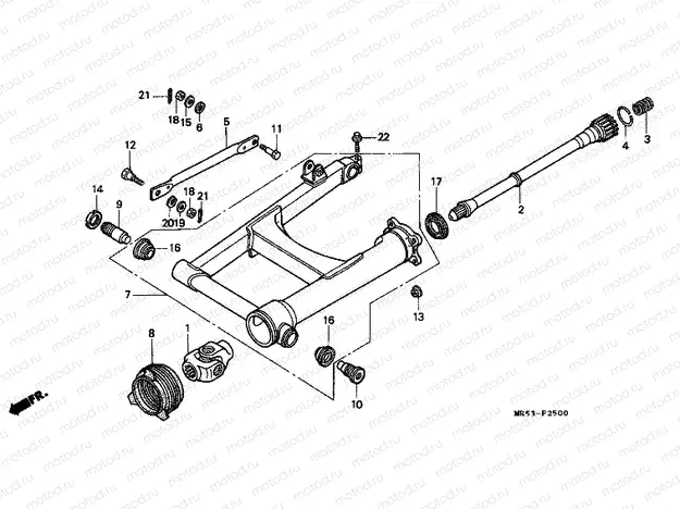 F-25 SWING ARM / PROPELLER AXLE