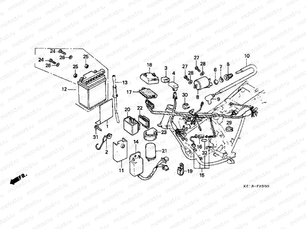 F-25 WIRING HARNESS / IGNITION COIL / BATTERY