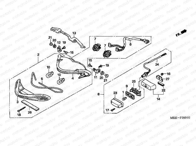 F-26-1 REAR LAMP (CB600F3 / 4/5/6)