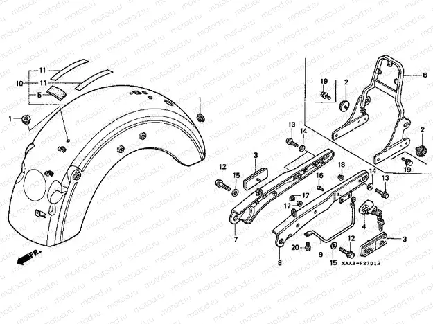 F-27-1 REAR FENDER (VT1100C2)
