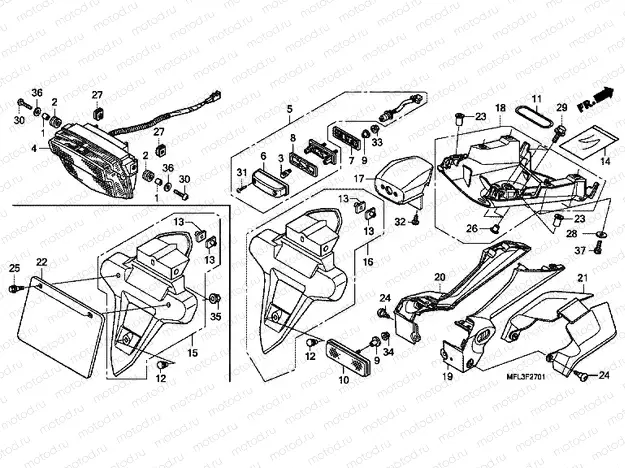 F-27-1 REAR LAMP (CBR1000RRA, B / RAA, B)