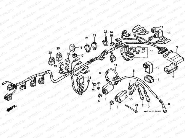 F-27-1 WIRING HARNESS (CB750F2)