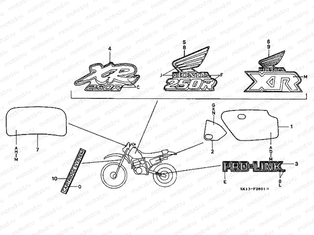F-28-1 LOGO / SYMBOL (XR250RJ / RK / RL / RM)