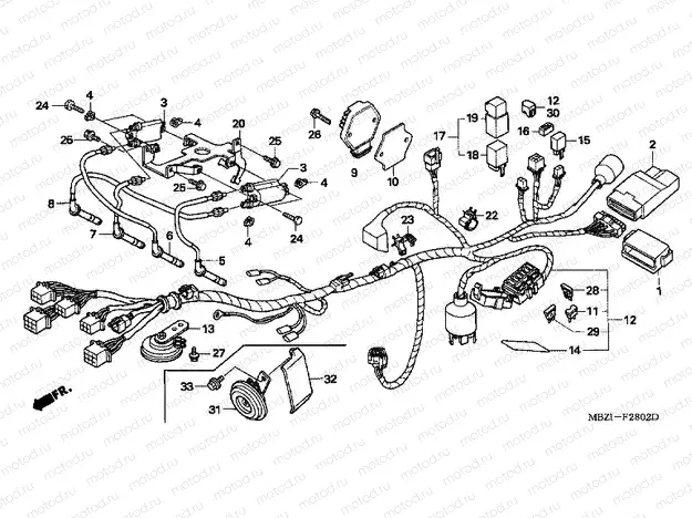 F-28-2 WIRING HARNESS (CB600F3 / 4/5/6)