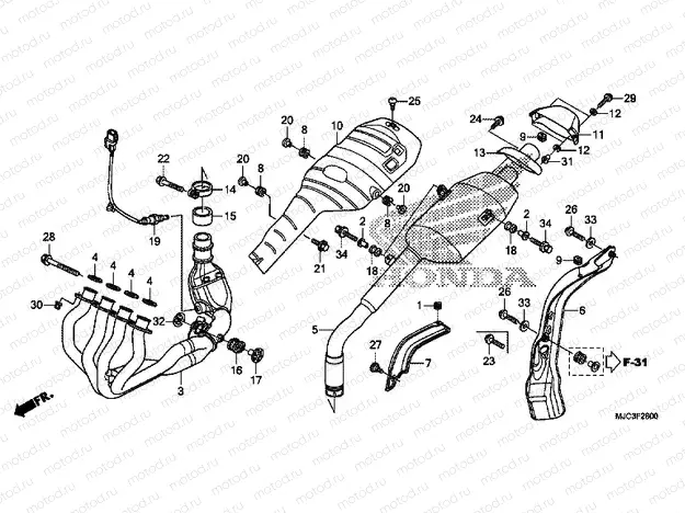 F-28 EXHAUST MUFFLER