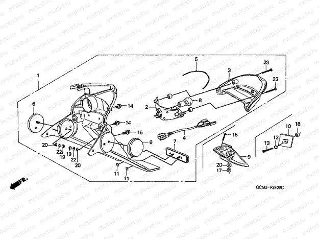 F-28 REAR COMBINATION LAMP