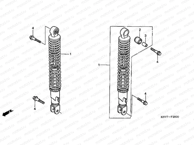 F-28 REAR SHOCK ABSORBER