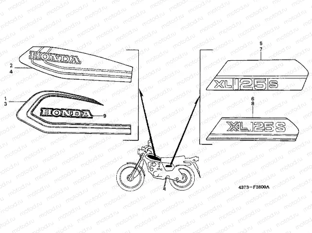 F-28 STRIP / EMBLEM (XL125SZ / A-CM)