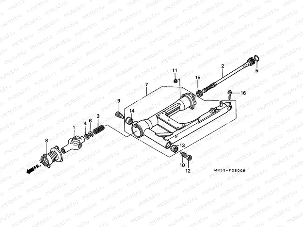 F-28 SWINGARM / PROPELLER SHAFT