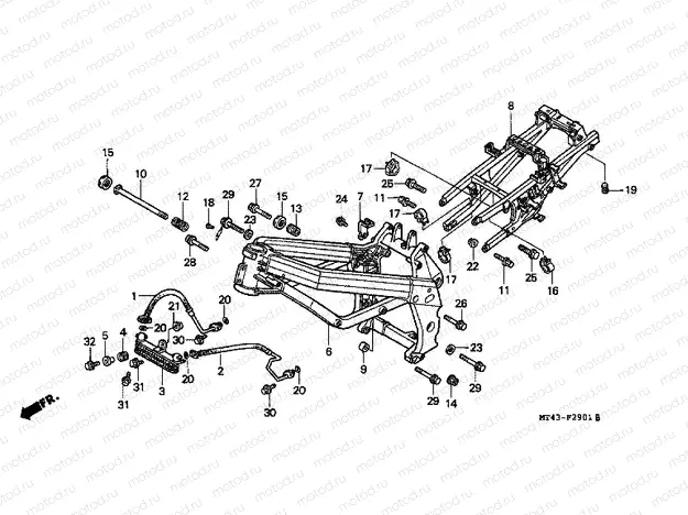 F-29-1 FRAME HOUSING (VFR750FR / FS / FT / FV)