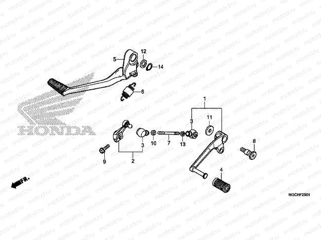 F-29-1 PEDAL (CB1100CA / CAD / NA / NAD)