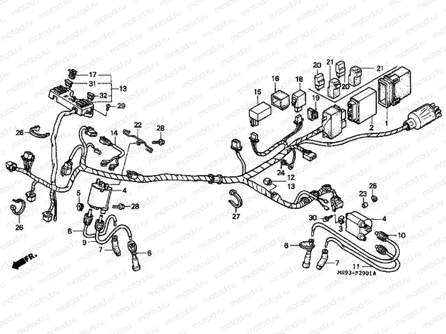 F-29-1 WIRING HARNESS (NTV600M / 650M)
