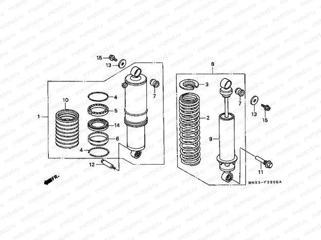 F-29 REAR SHOCK ABSORBER (GL1500J / K / L / AM / SEM)