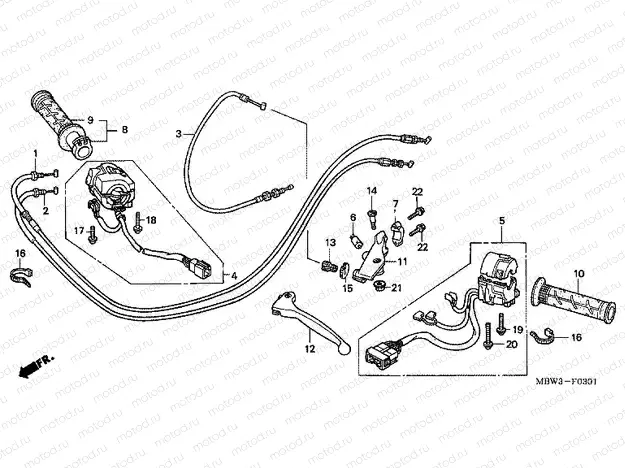 F-3-1 HANDLE ARM / SWITCH / CABLE (2)
