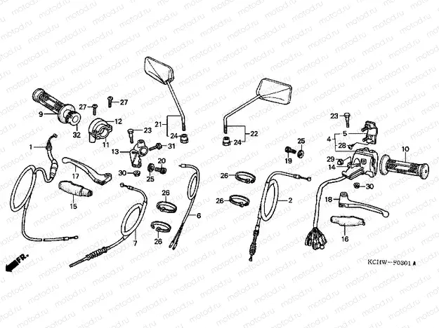 F-3-1 HANDLE ARM / SWITCH / CABLE (2)