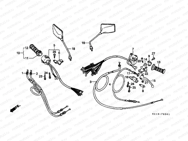 F-3-1 HANDLE LEVER / SWITCH / CABLE (CB125TDJ / TP)