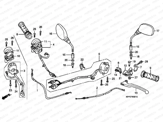 F-3-1 HANDLE LEVER / SWITCH / CABLE (CBR125RW7 / RW9 / RWA)