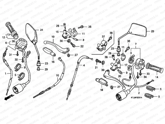 F-3-1 HANDLE LEVER / SWITCH / CABLE (CGR125SH8, A, B)