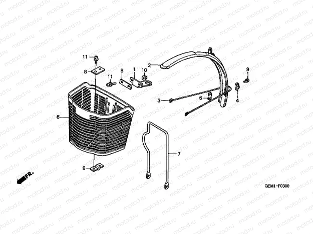 F-3 FRONT FENDER / FRONT BASKET
