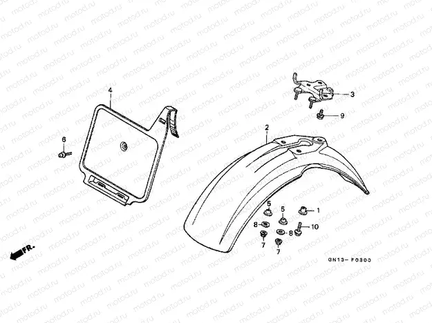 F-3 FRONT FENDER / FRONT NUMBER PLATE