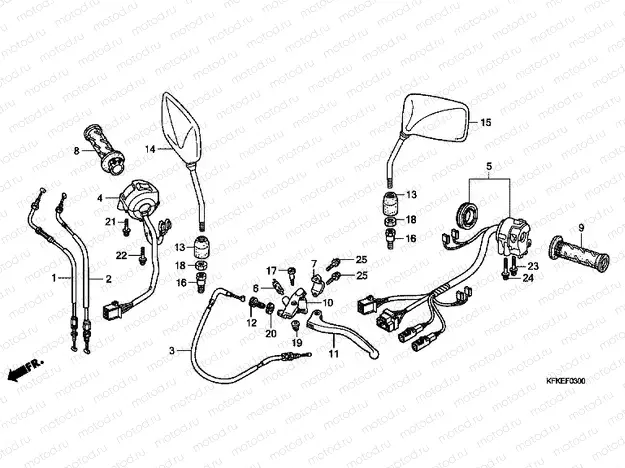 F-3 HANDLE ARM / SWITCH / CABLE / MIRROR