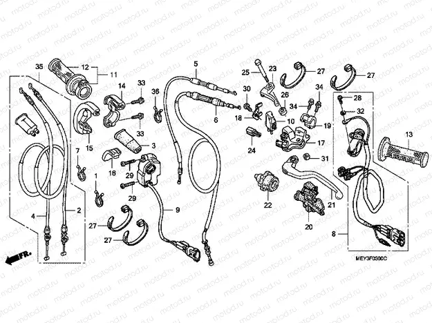 F-3 HANDLE LEVER / SWITCH / CABLE