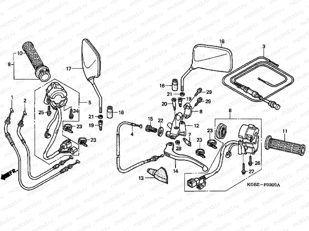 F-3 HANDLE LEVER / SWITCH / CABLE