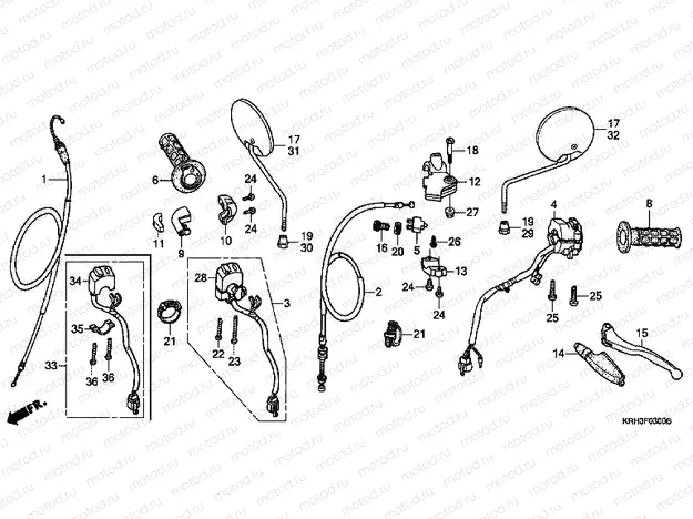 F-3 HANDLE LEVER / SWITCH / CABLE