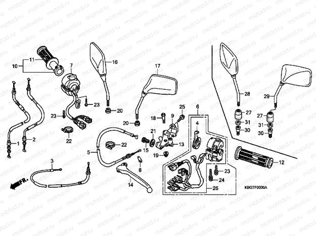 F-3 HANDLE LEVER / SWITCH / CABLE