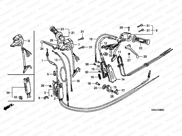 F-3 HANDLE LEVER / SWITCH / CABLE