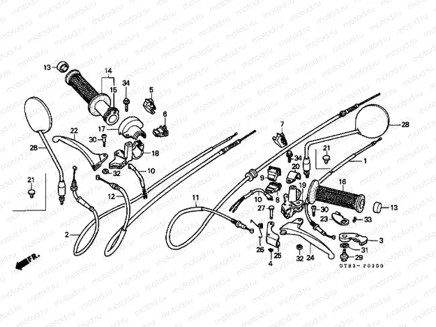 F-3 HANDLE LEVER / SWITCH / CABLE