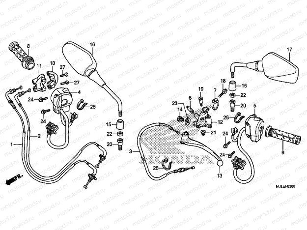 F-3 HANDLE LEVER / SWITCH / CABLE (NC750S / SA)