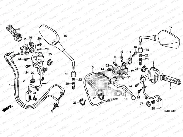 F-3 HANDLE LEVER / SWITCH / CABLE (NC750X / XA)