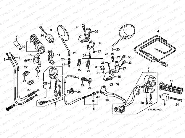 F-3 HANDLE LEVER / SWITCH / CABLE (XL125V1 / 2/3/4/5/6)