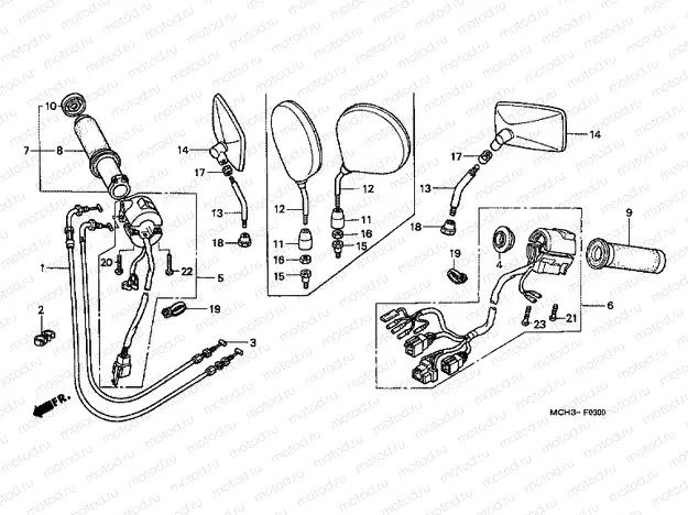 F-3 HANDLE SWITCH (VTX1800C2 / 3/4)
