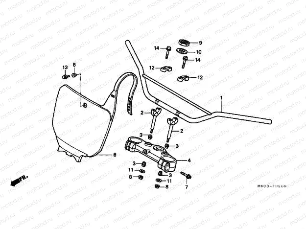F-3 STEERING BAR PIPE / UPPER BRIDGE