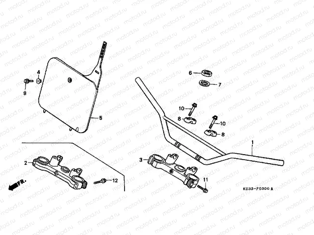F-3 STEERING BAR PIPE / UPPER BRIDGE