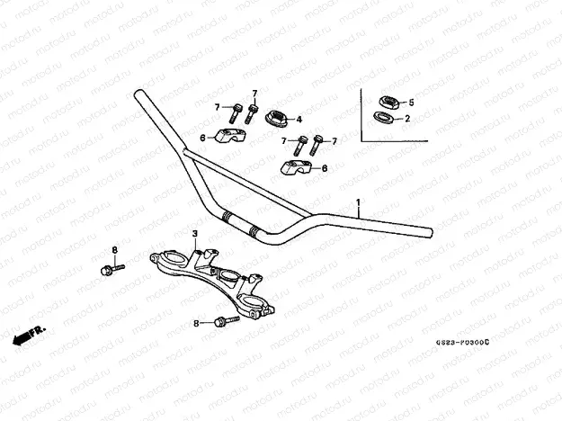 F-3 STEERING BAR PIPE / UPPER BRIDGE