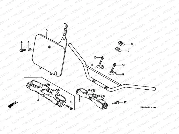 F-3 TIE ROD TUBE / UPPER BRIDGE (CR125RL / RM / RN / RP / RR)