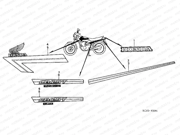 F-30-1 STRIP / EMBLEM (CB125TDE)