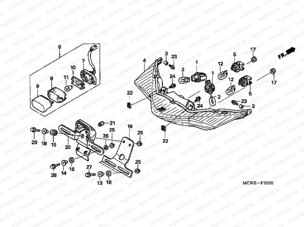 F-30 REAR COMBINATION LAMP (E, ED, EK, F)