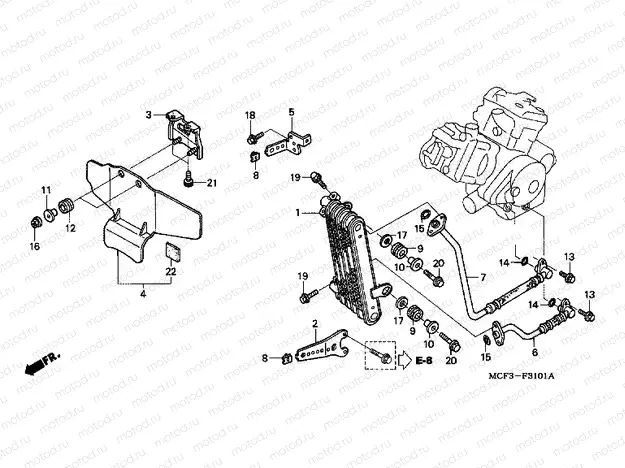 F-31-1 OIL COOLER (VTR1000SP2 / 3/4/5/6)