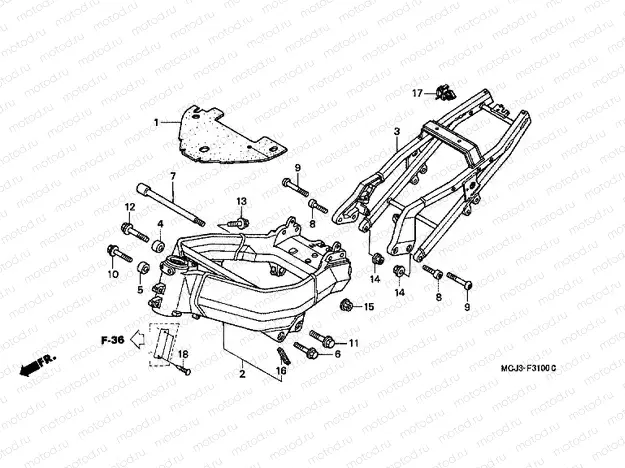 F-31 FRAME HOUSING (CBR900RRY, 1 / RE1)
