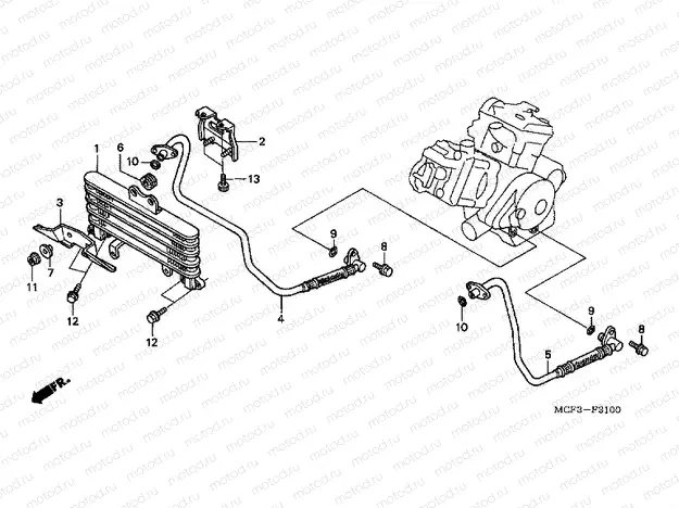 F-31 OIL COOLER (VTR1000SPY / 1)