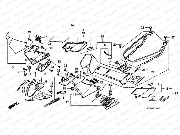 F-32-1 MAIN PIPE COVER / LOWER ENGINE (FS1254 / 5/6/8)