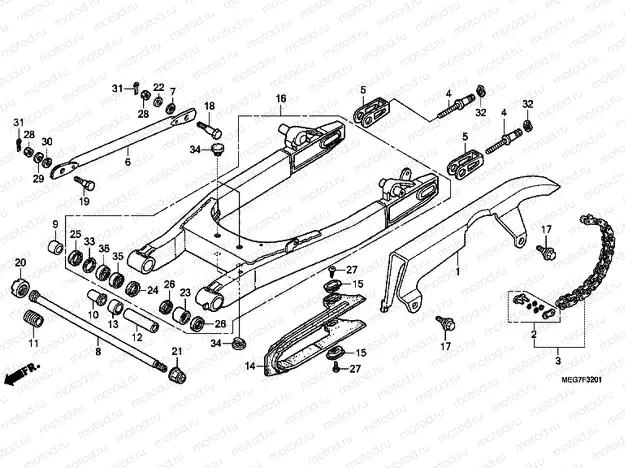 F-32-1 SWING ARM (VT750S)