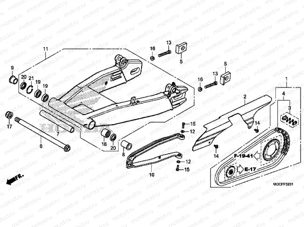 F-32-1 SWINGARM (CB1100NA/NAD)