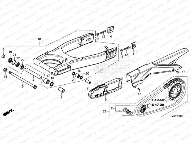 F-32-1 SWINGARM  CB400XAN,CB500XAN