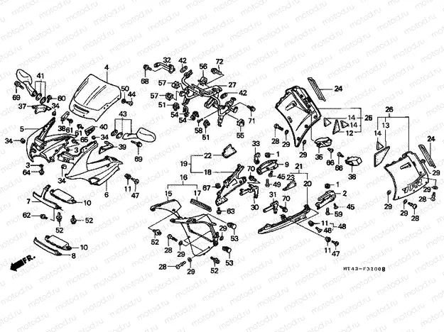 F-32 ENGINE HOUSING (VFR750FL / FM / FN / FP)